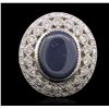 Image 1 : 14KT White Gold 7.56ct Sapphire and Diamond Ring
