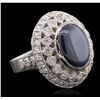 Image 3 : 14KT White Gold 7.56ct Sapphire and Diamond Ring