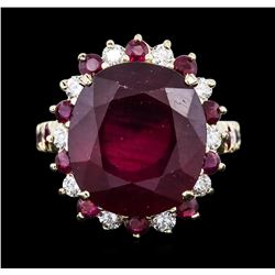 14KT Yellow Gold 15.25ctw Ruby and Diamond Ring