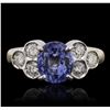 Image 1 : 14KT Yellow Gold 2.85ct Sapphire and Diamond Ring