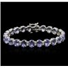 Image 1 : 14KT White Gold 15.84ctw Tanzanite and Diamond Bracelet