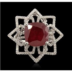 14KT White Gold 11.02ct Ruby and Diamond Ring