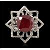 Image 1 : 14KT White Gold 11.02ct Ruby and Diamond Ring