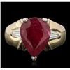 Image 1 : 14KT Yellow Gold 3.12ct Ruby and Diamond Ring