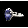 Image 2 : 14KT White Gold 3.51ct Tanzanite and Diamond Ring