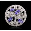 Image 1 : 14KT White Gold 1.67ctw Tanzanite and Diamond Ring