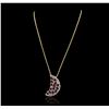 Image 2 : 14KT Yellow Gold 7.00ctw Ruby and Diamond Pendant With Chain