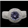 Image 1 : 14KT White Gold 1.43ct Tanzanite and Diamond Ring