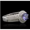 Image 2 : 14KT White Gold 1.43ct Tanzanite and Diamond Ring