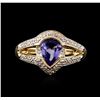 Image 1 : 14KT Yellow Gold 1.05ct Tanzanite and Diamond Ring