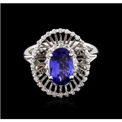 14KT White Gold 1.80ct Tanzanite and Diamond Ring