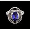 Image 1 : 14KT White Gold 1.80ct Tanzanite and Diamond Ring