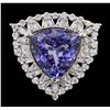 Image 1 : 14KT Two-Tone Gold 6.65ct Tanzanite and Diamond Ring