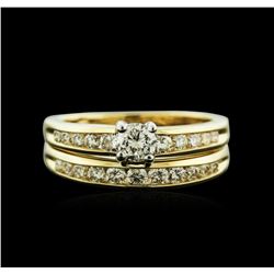 14KT Yellow Gold 0.70ctw Diamond Wedding Ring Set