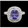 Image 1 : 14KT White Gold 3.10ct Tanzanite and Diamond Ring