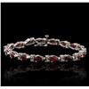 Image 1 : 14KT White Gold 8.32ctw Ruby and Diamond Bracelet