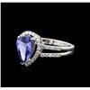 Image 2 : 14KT White Gold 2.51ct Tanzanite and Diamond Ring