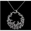 Image 2 : 14KT White Gold 3.14ctw Diamond Pendant With Chain