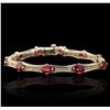 Image 1 : 14KT Yellow Gold 9.09ctw Ruby and Diamond Bracelet