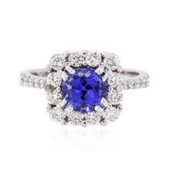 14KT White Gold 1.41ct Tanzanite and Diamond Ring