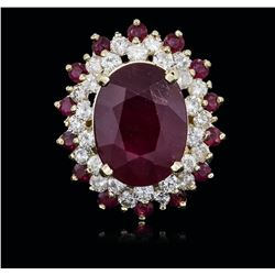 14KT Yellow Gold 12.78ctw Ruby and Diamond Ring