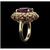 Image 3 : 14KT Yellow Gold 12.78ctw Ruby and Diamond Ring