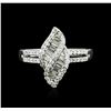 Image 1 : 18KT White Gold 0.58ctw Diamond Ring