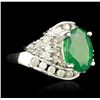 Image 2 : 14KT White Gold 2.76ct Emerald and Diamond Ring