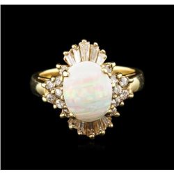 3.51ct Opal and Diamond Ring - 14KT Yellow Gold