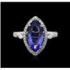 Image 1 : 14KT White Gold 2.46ct Tanzanite and Diamond Ring