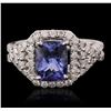 Image 1 : 14KT White Gold 2.11ct Tanzanite and Diamond Ring
