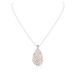 14KT Two-Tone Gold 1.61ctw Diamond Pendant With Chain