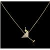 Image 1 : 14KT Yellow Gold 0.15ct Peridot and Diamond Pendant With Chain