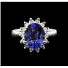 Image 1 : 14KT White Gold 5.19ct Tanzanite and Diamond Ring