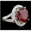 Image 2 : 14KT White Gold 14.49ct Ruby and Diamond Ring