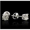 Image 2 : 14KT White Gold 1.24ctw Diamond Solitaire Earrings