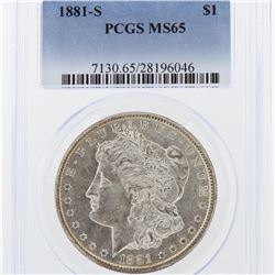 1881-S Morgan Silver Dollar PCGS Graded MS65