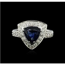 18KT White Gold 2.25ct Sapphire and Diamond Ring