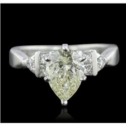 Platinum 1.79ctw Pear Cut Diamond Ring