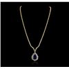 Image 2 : 18KT Yellow Gold 15.44ct GIA Cert Tanzanite and Diamond Necklace