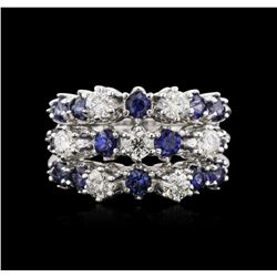 14KT White Gold 3.08ctw Sapphire and Diamond Ring