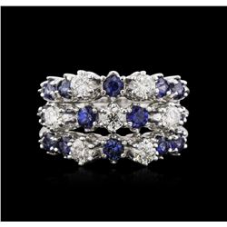 14KT White Gold 3.08ctw Sapphire and Diamond Ring