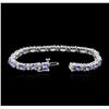 Image 3 : 14KT White Gold 9.03ctw Tanzanite and Diamond Bracelet
