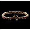 Image 2 : 14KT Yellow Gold 15.95ctw Ruby Bracelet