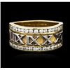 Image 1 : 14KT Two-Tone Gold 0.56ctw Diamond Ring