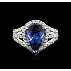 18KT White Gold 4.42ct Tanzanite and Diamond Ring