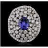 Image 1 : 14KT White Gold 2.55ct Tanzanite and Diamond Ring