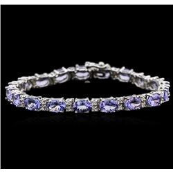 14KT White Gold 13.19ctw Tanzanite and Diamond Bracelet