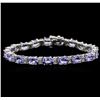 Image 1 : 14KT White Gold 13.19ctw Tanzanite and Diamond Bracelet