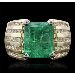 10KT Two-Tone Gold 4.31ct Emerald and Diamond Ring